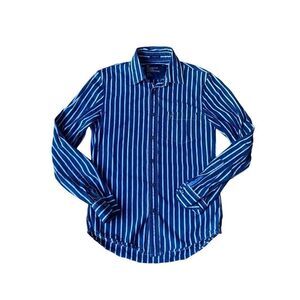 Vintage American Eagle Outfitters vintage fit button up blue stripe SMALL Y2K